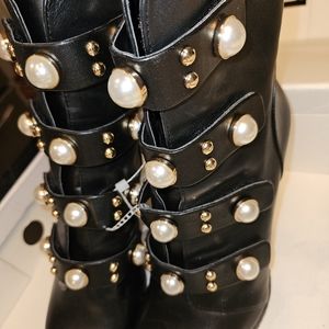 Karl Lagerfeld Paris Women's Peep Toe Bootie Fashion Boot